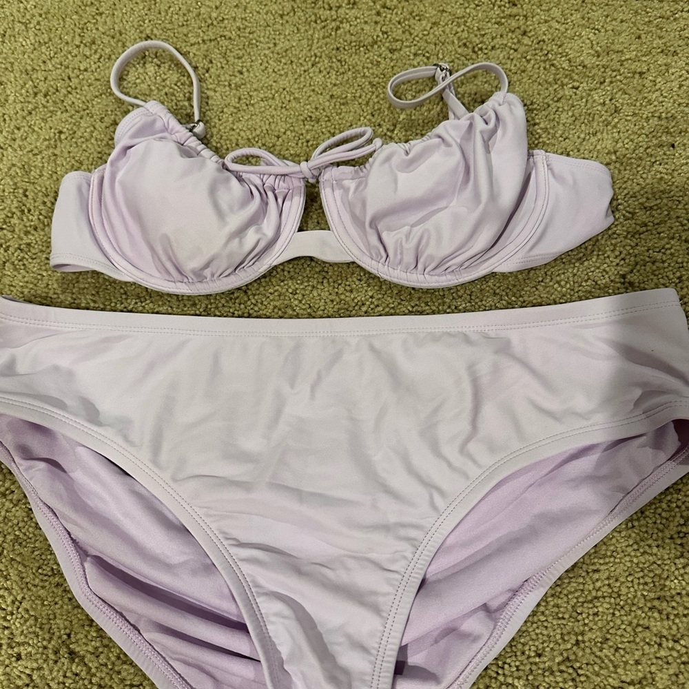 Purple underwire bikini set- target full coverage high rise bottoms